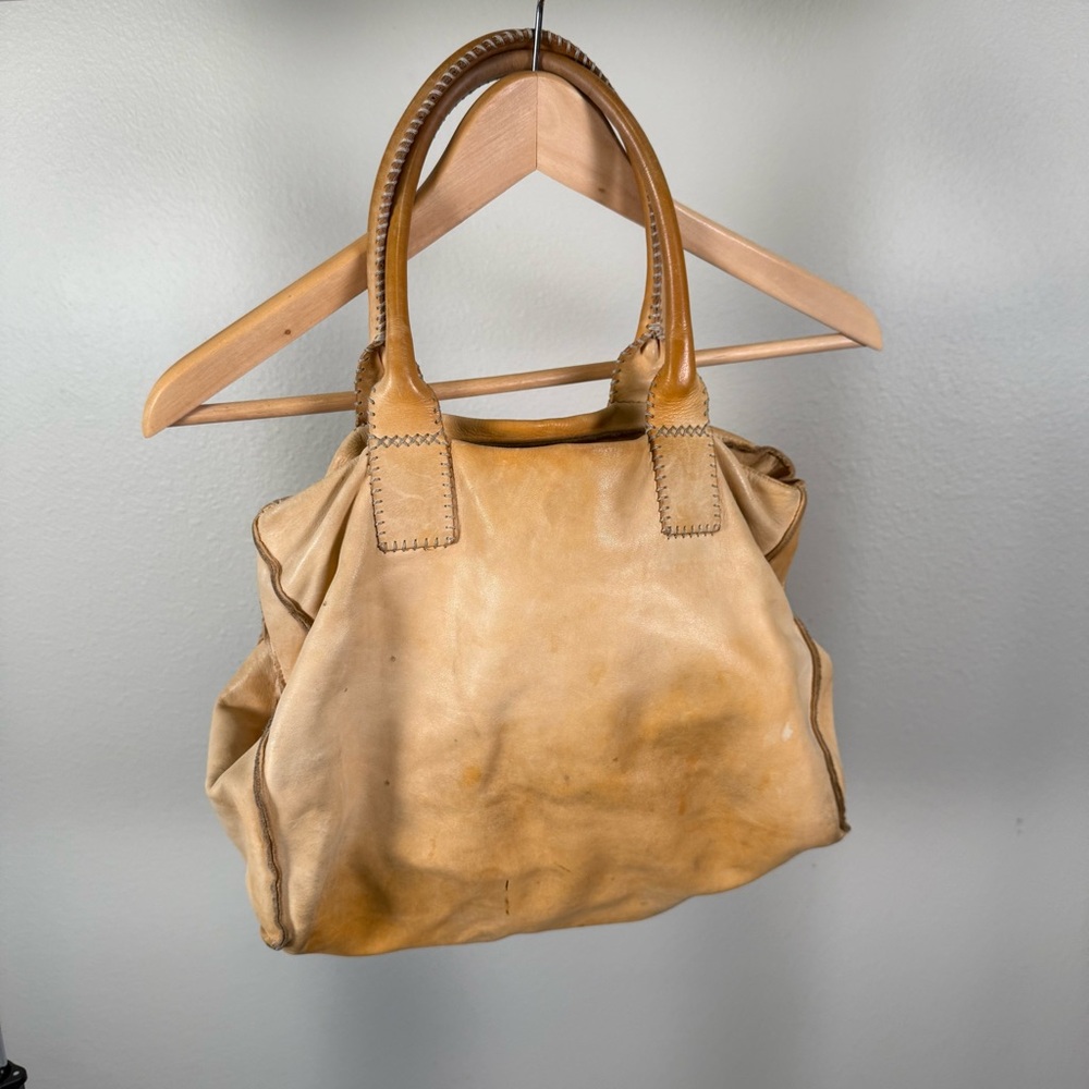Vintage : Made in Italy : Tan Leather Shoulder Bag